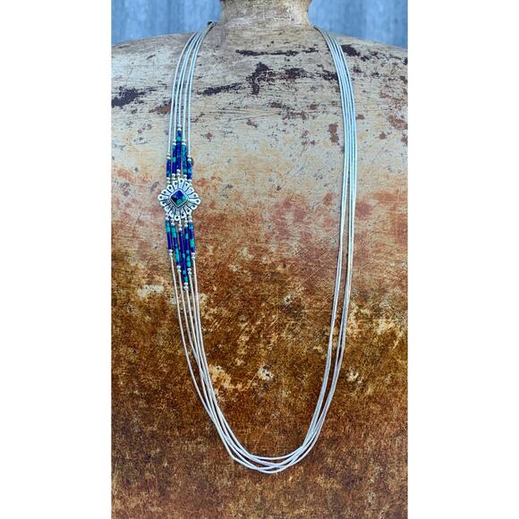 Sterling Liquid Silver Southwestern Necklace by STC - Picture 5 of 7